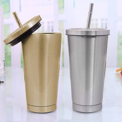 이중 스텐 빨대 텀블러 500ml