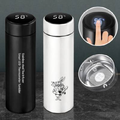 스텐 녹차망 스마트 LED 온도텀블러 500ml (이중진공)보온.보냉 / 304 최고급텀블러