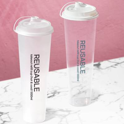 대용량 리유저블 테이크아웃 리필컵 850ml (냉.온가능) 종이컵 1회용품 대용