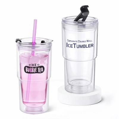 클린플러스 분리형 이중 투명텀블러 500ml (냉온가능) /콜드컵/리유저블/이중컵/맥주컵/아이스텀블러/냉온텀블러/텀블러컵/