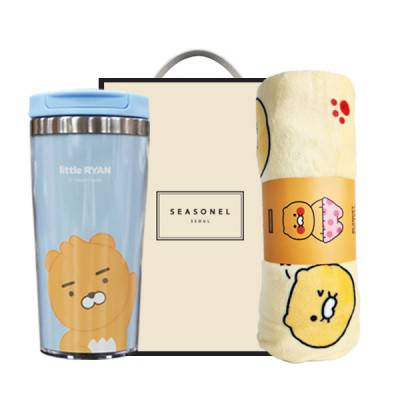 시즈넬 선물세트 카카오그래픽텀블러+카카오무릎담요