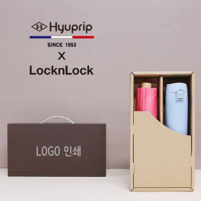 협립 3단 초미니 마시멜로 수동우산+락앤락 슬림핏원터치 텀블러세트