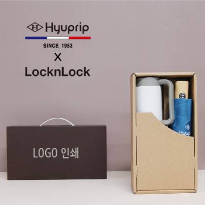 협립 3단 마시멜로 완전자동우산+락앤락 테이블머그 473ml 텀블러세트