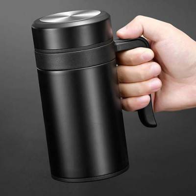 보온보냉 손잡이 텀블러(450ml) (블랙)/ 스텐텀블러
