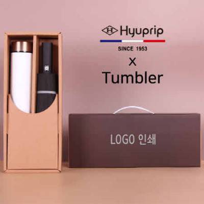 협립 3단60 슈퍼TEN(10K) 거꾸로 야광안전 완전자동우산+로나 이중진공 500ml 텀블러세트
