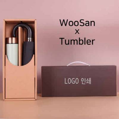 가르시아 3단 레자곡자손 완전자동우산+로나 이중진공 500ml 텀블러세트