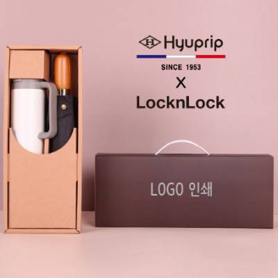 협립 3단60 슈퍼 엔티크블랙 초고밀도 완전자동우산/양산+락앤락 테이블머그 473ml 텀블러세트