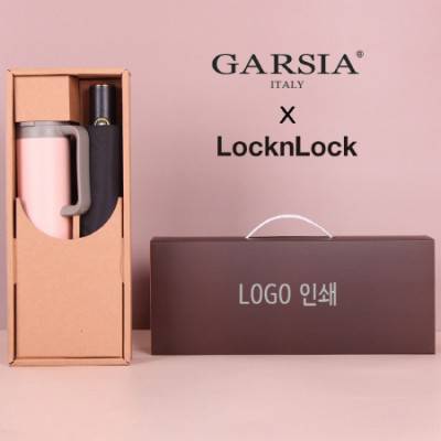 가르시아 3단 10K 300T 레자손 완전자동우산+락앤락 테이블머그 473ml 텀블러세트