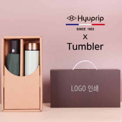 협립 3단 모던 컬러 완전자동 우산+로나 이중진공 500ml 텀블러세트