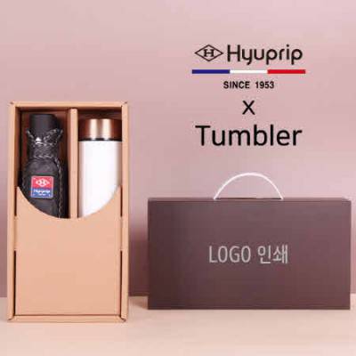 협립 3단 엠보 완전자동 우산+로나 이중진공 500ml 텀블러세트