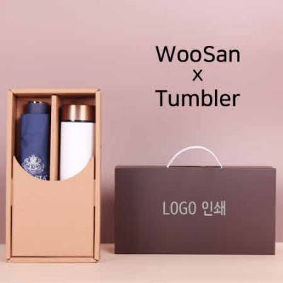 가르시아 3단 심플 수동우산+로나 이중진공 500ml 텀블러세트
