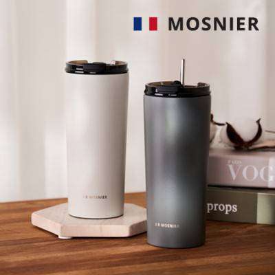 모스니에 로리앙텀블러 600ml (스텐빨대, 세척솔, 파우치 증정)