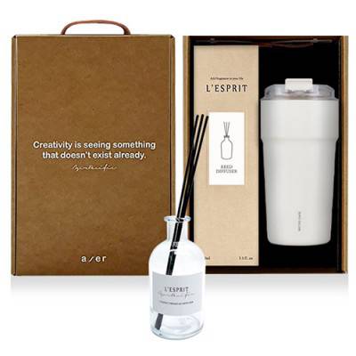 레스쁘리 고급 락앤락 세트 M(메트로카페세라믹텀블러+디퓨저150ml)