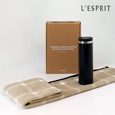 레스쁘리 고급 더벅스텀블러 세트 D(텀블러 450ml+무릎담요)