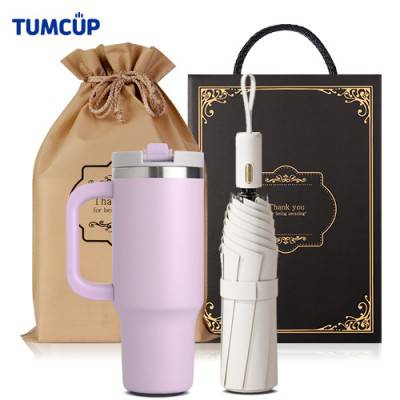 텀컵 텀블러 우산 선물세트 (TS-2400HU3 텀블러1+3단 원터치 자동우산1)