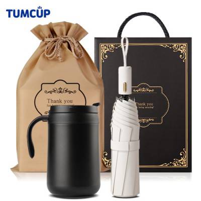 텀컵 텀블러 우산 선물세트 (TS-500U3 텀블러1+3단 원터치 자동우산1)