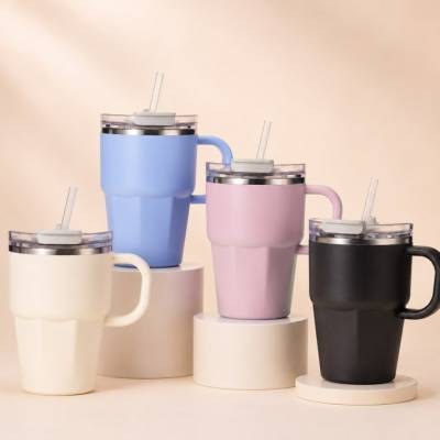 손잡이 보온보냉컵 텀블러 머그컵 304 스텐 600ml 카페컵 차량용