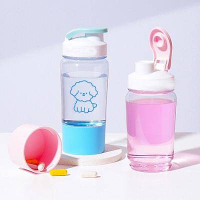 국산, 3단분리 알약보틀 컵보틀 냉온가능 에코젠 원터치 오픈형 300ml