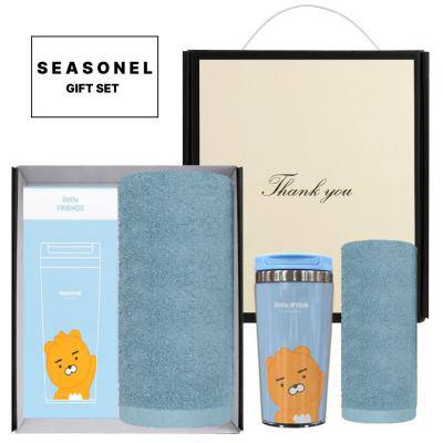 시즈넬 선물세트 카카오그래픽텀블러+항균세면타올150g