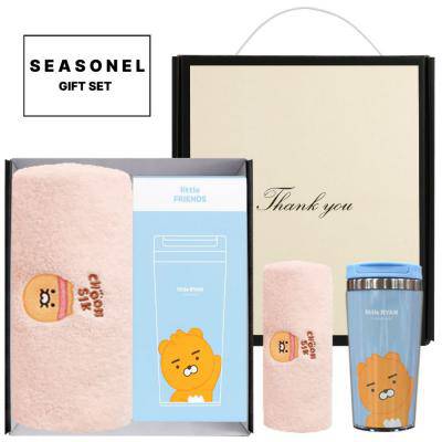 시즈넬 선물세트 카카오 코마사40수타올(1개)+카카오그래픽텀블러