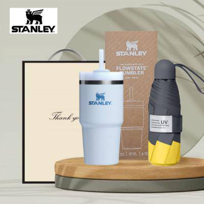 시즈넬 선물세트 스탠리 빨대텀블러591ml+고급5단양우산