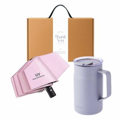 락앤락 메트로 카페 머그 세라믹 텀블러 600ml + UV 3단 양우산 감사 띠지 선물 세트