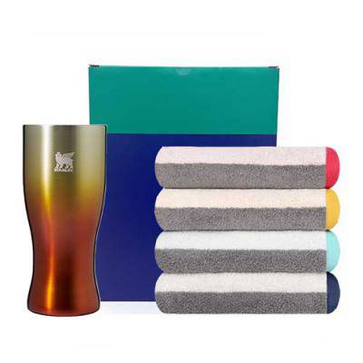 스탠리 골든아워 프리즘 필스너 비어글라스 443ml +송월고급수건1P세트
