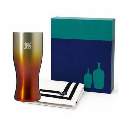 스탠리 골든아워 프리즘 필스너 비어글라스 443ml + 고급핸드타올1P세트