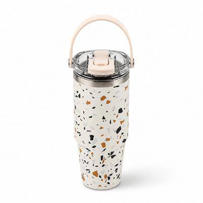 인네이쳐 테라조 텀블러 900ml 스텐텀블러 빨대텀블러 대용량텀블러 / 인쇄제작가능
