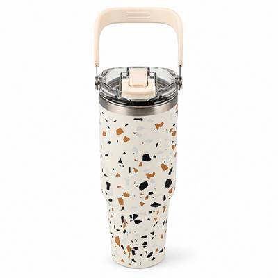 인네이쳐 테라조 텀블러 1200ml 스텐텀블러 빨대텀블러 대용량텀블러 / 인쇄제작가능