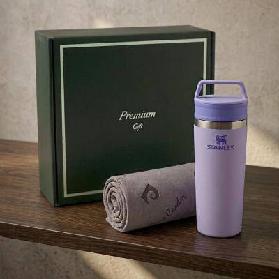 스탠리 텀블러 카페투고 591ml+극세사 스포츠 수건 타올 텀블러세트 까페투고 SL12