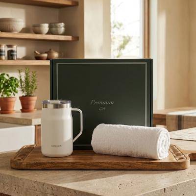 락앤락 메트로 머그 텀블러 600ml+30수 에로우 수건 타올 텀블러세트 RL12