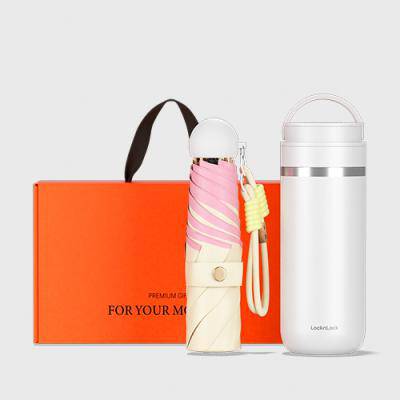 BS296 캔디볼 초경량 우양산 미니 컬러암막 5단 양우산 선물세트 답례품+락앤락 텀블러세트 메트로 투웨이 텀블러 475ml
