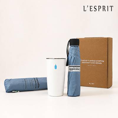 레스쁘리 고급 텀블러세트 WW (블루보틀 커뮤터컵 473ml + 크로커다일 레터링 우산)