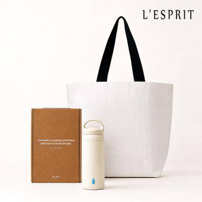 레스쁘리 고급 텀블러세트 Y (블루보틀 데이오프 텀블러 500ml + 화이트 리유저블 쇼핑백)